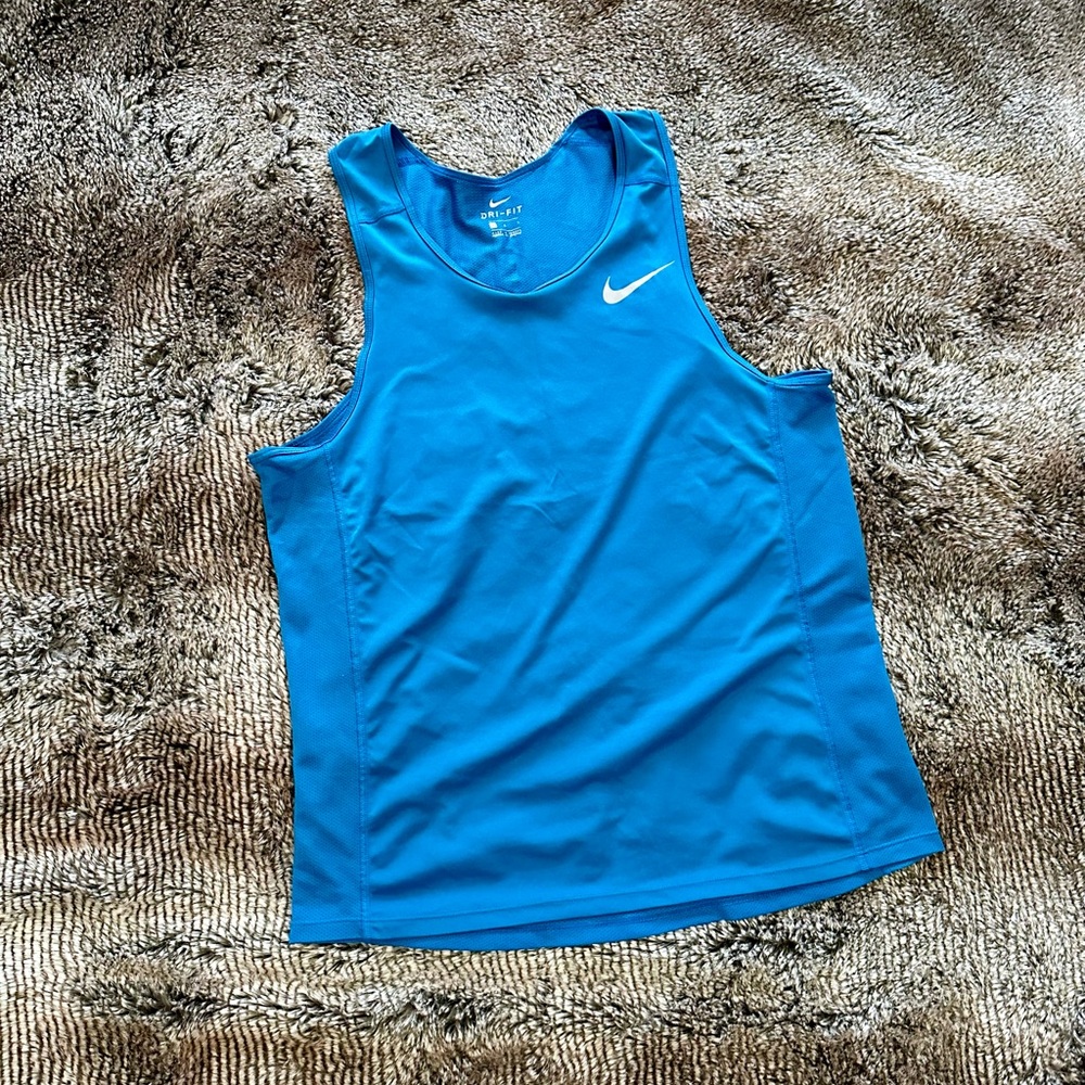 Nike Blue Athletic Tank Top Moisture-Wicking Performance